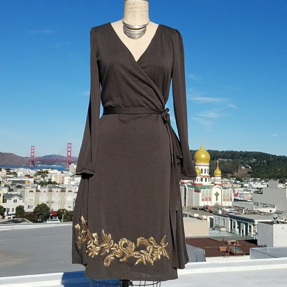 Anthropologie Dresses & Skirts - Antik Batik Anthropologie Olive Wrap Dress, Sz 6